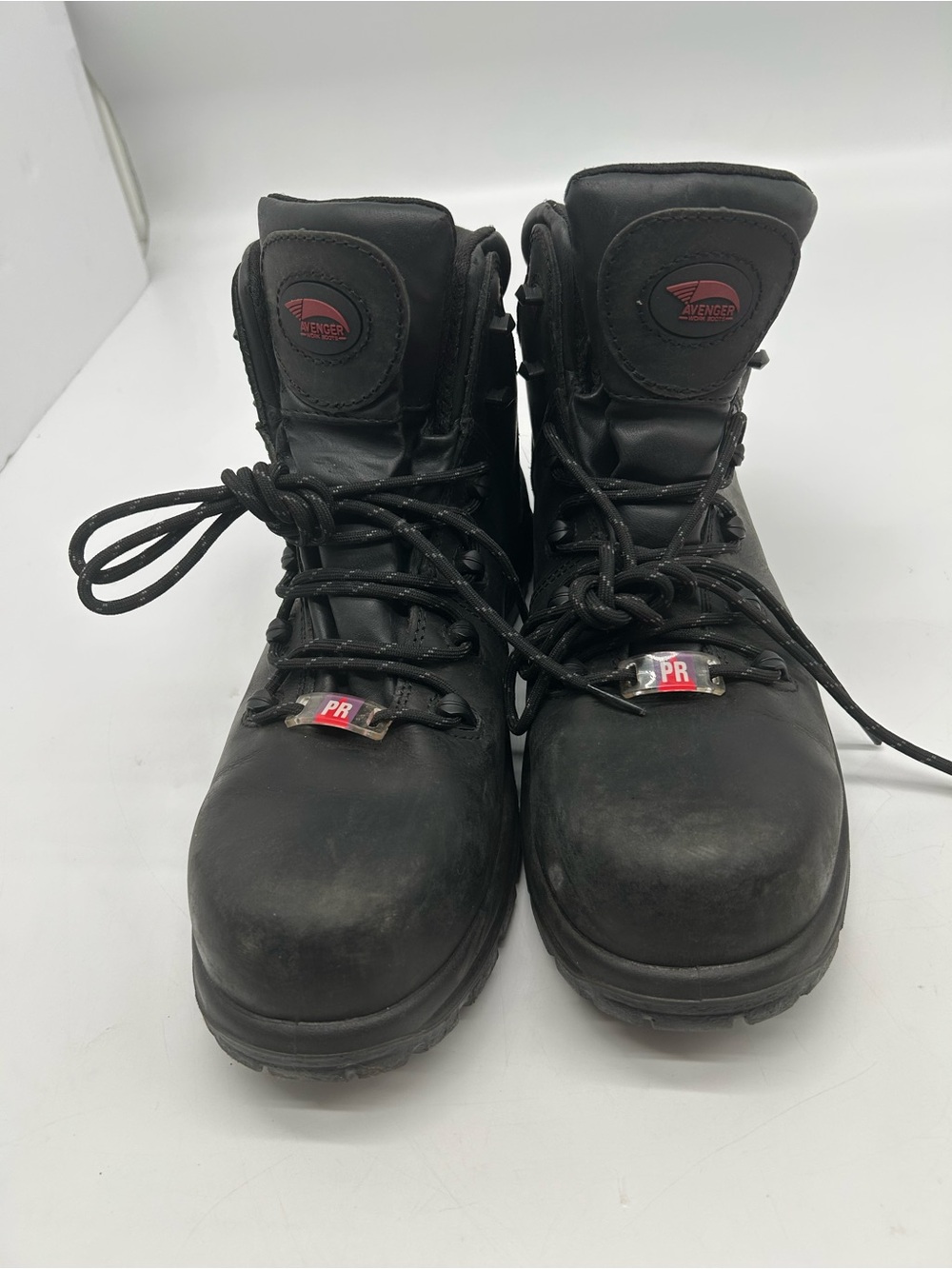 Avenger Men’s Black Lace-Up Work Boots with Composite Toe Size 11D